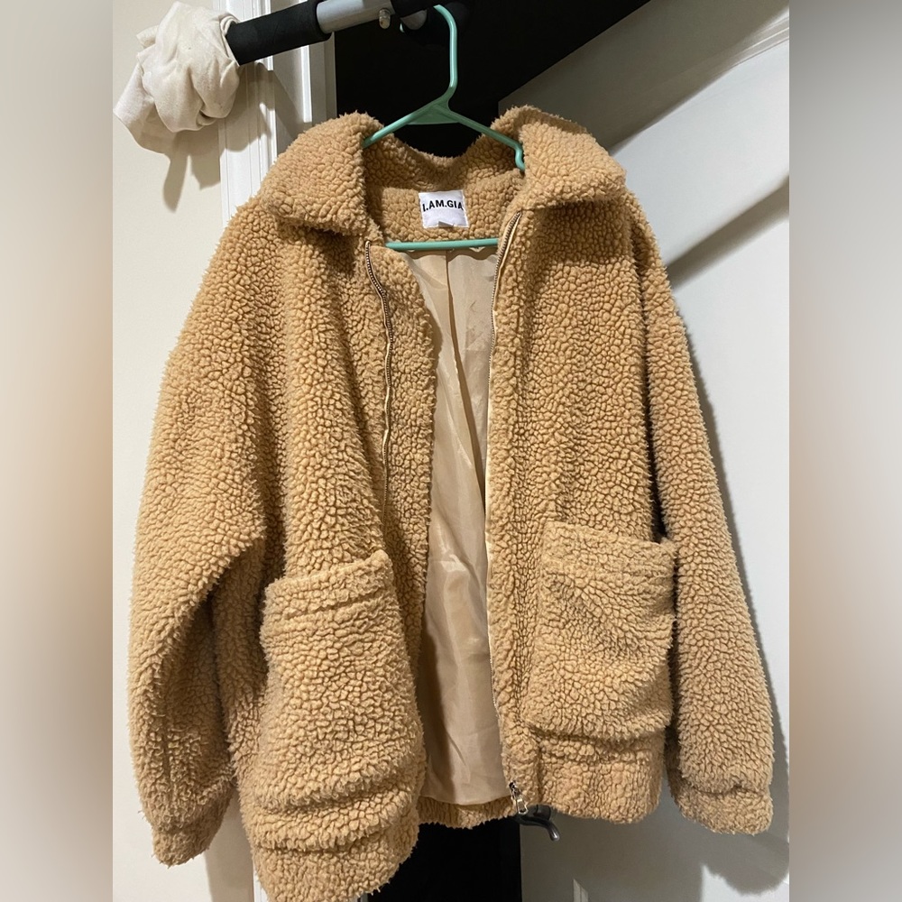I.am.Gia Sherpa camel jacket size small